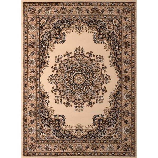 Rlm Distribution 5 ft. 3 in. x 7 ft. 2 in. Dallas Floral Kirman Area Rug, Ivory HO1606493 - main